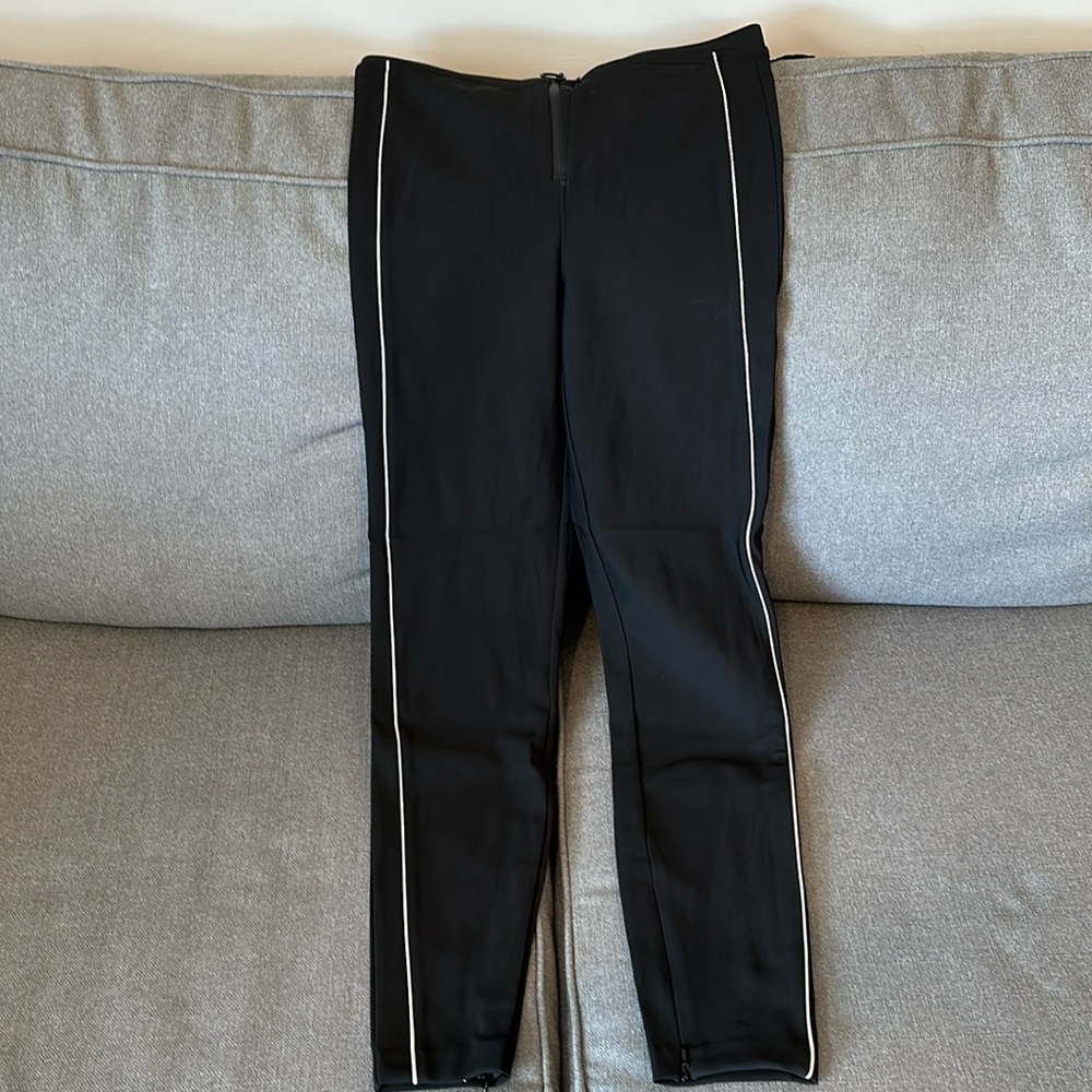 Black Side-Strip Ponte Pants